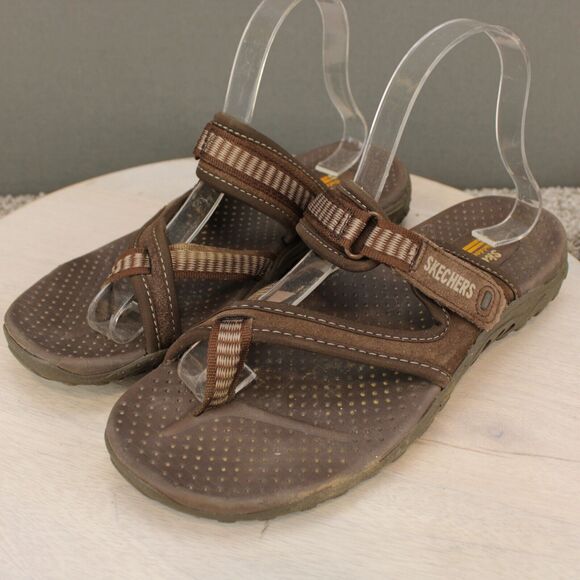 Skechers Sport Sandals Adjustable Outdoor Mens 8 Brown Shoes - Picture 4 of 10